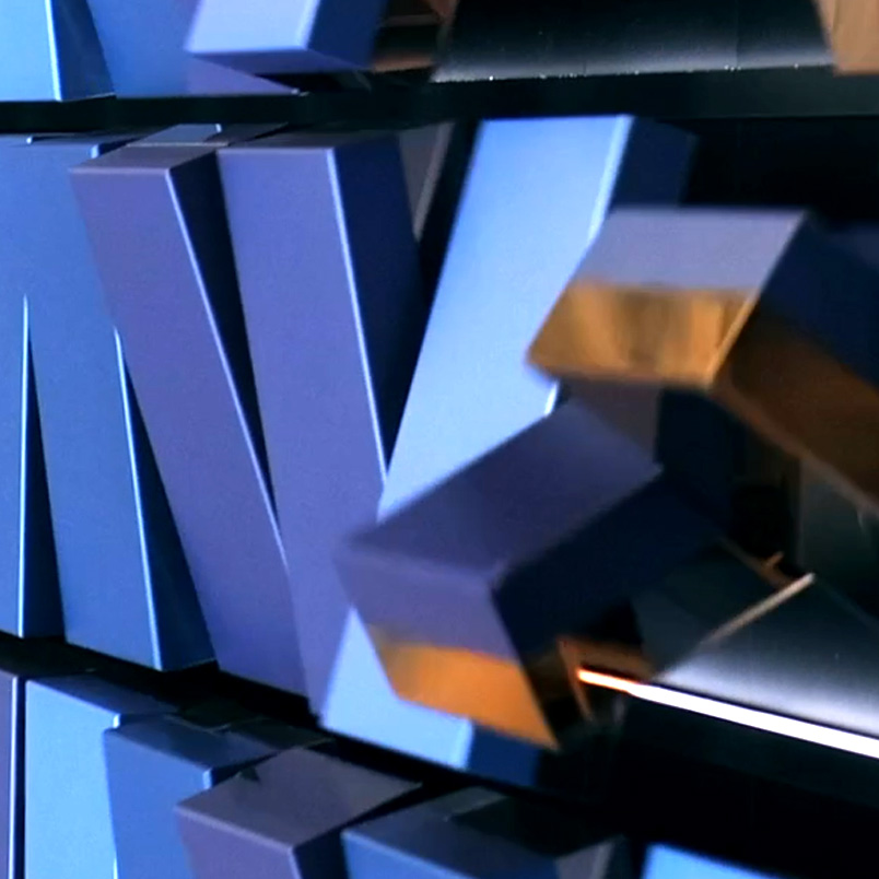 Brixel kinetic art medium by BREAKFAST — marble and metal sculpture