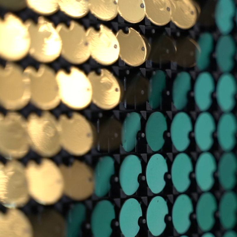 Flip-Disc kinetic art medium by BREAKFAST — electromagnetic sculpture